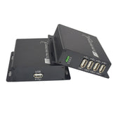 4 port USB2.0 over Fiber Extender, USB Fiber optical converters adapter splitter, Singlemode single fiber up 250m and Multimode up 250m, for U disk, Printer, Scanner A set